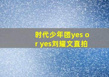 时代少年团yes or yes刘耀文直拍